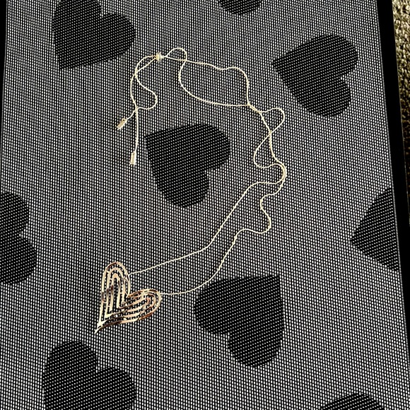 Heart Necklace Stainless NWOT can be worn long or short - Picture 3 of 4